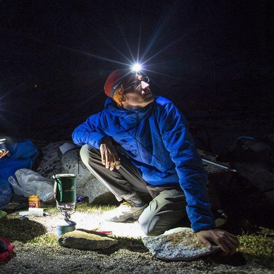 3 Mode Headlamp with COB LED Technology-Black/Blue.