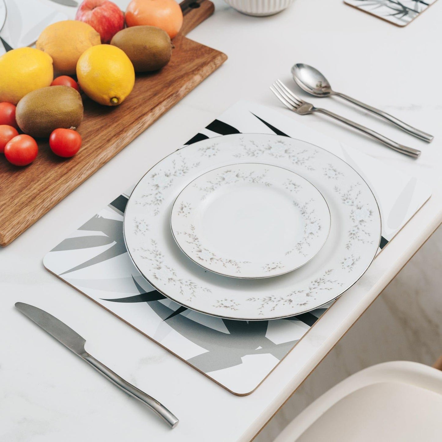 8 Pcs Clevinger MDF Placemats and Coasters Bamboo.