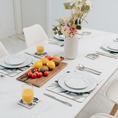 8 Pcs Clevinger MDF Placemats and Coasters Bamboo.