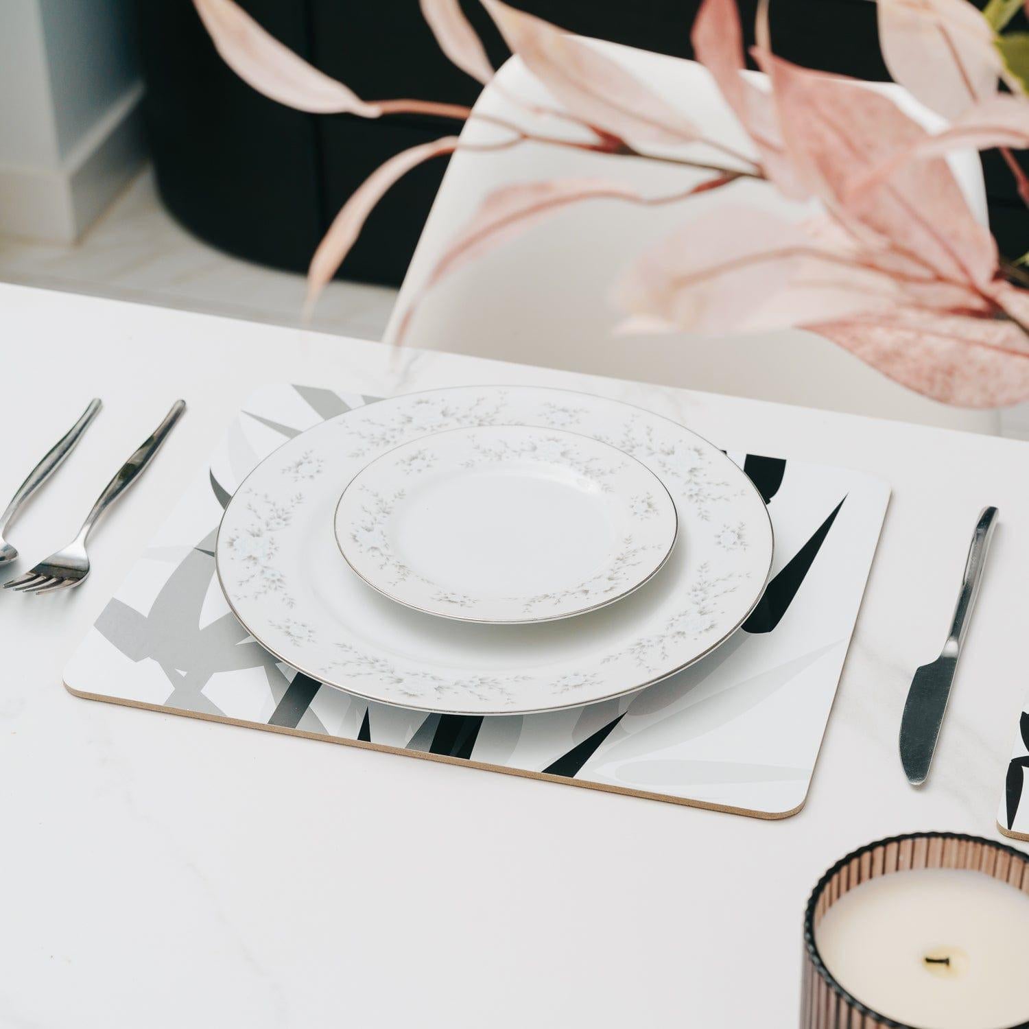 8 Pcs Clevinger MDF Placemats and Coasters Bamboo.