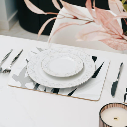 8 Pcs Clevinger MDF Placemats and Coasters Bamboo.