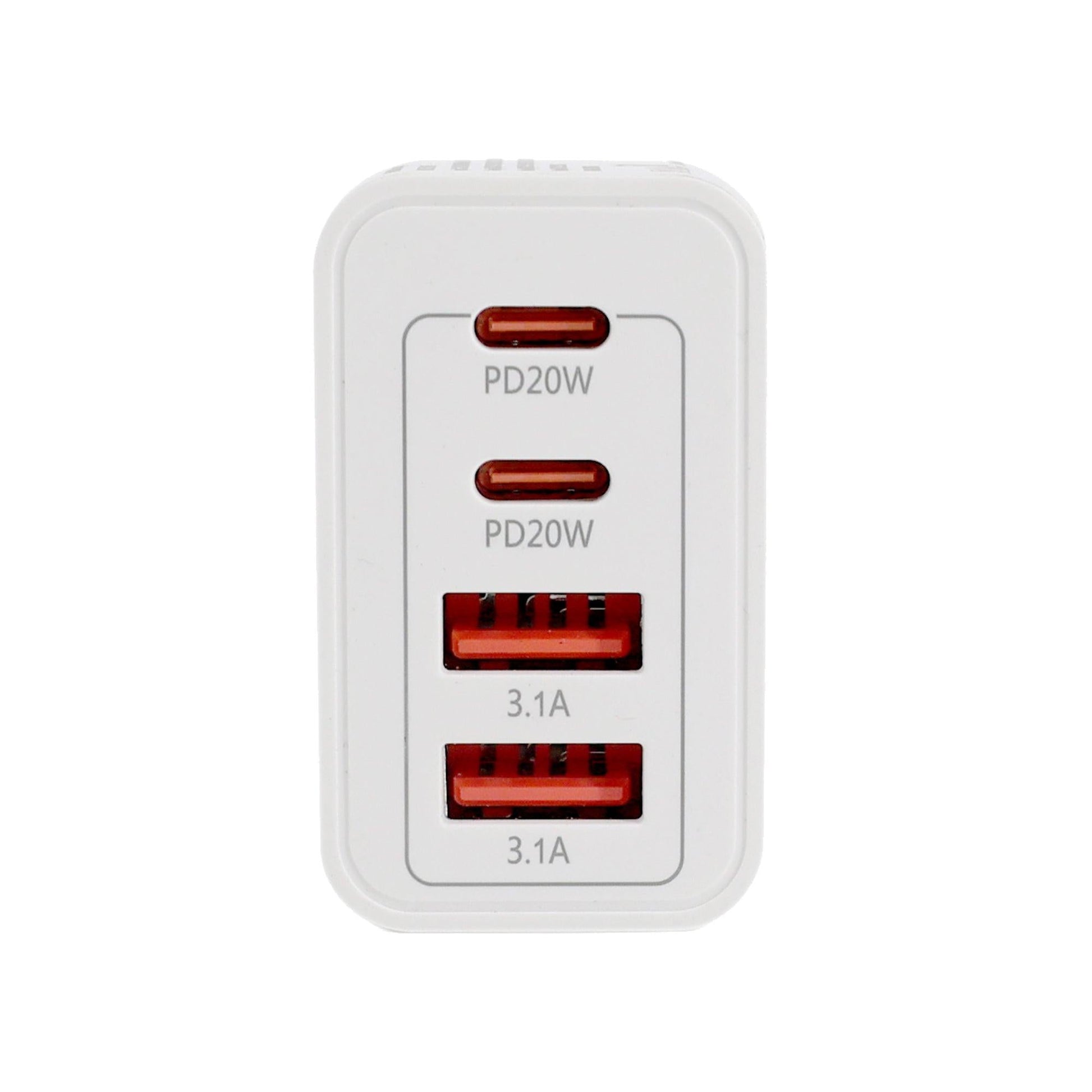 4 PORT  WALL CHARGER USB C+USB A.