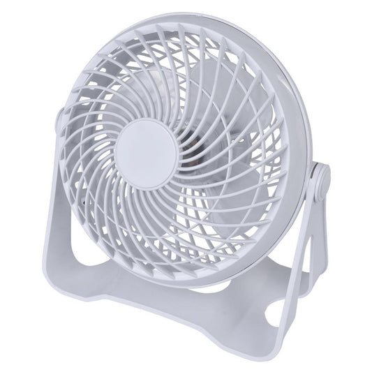 USB Powered Desk Fan â Portable 2-Speed Adjustable Angle Cooling Fan (White).
