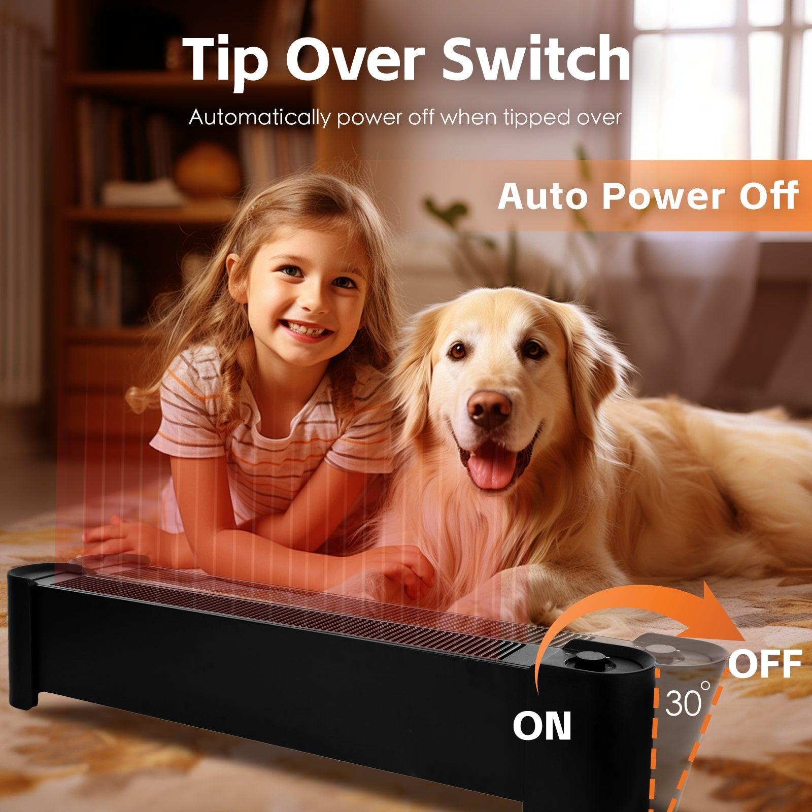 2200W Graphene Floor Electric Heater â Fast Heating, Energy-Efficient, Portable Indoor Heater.