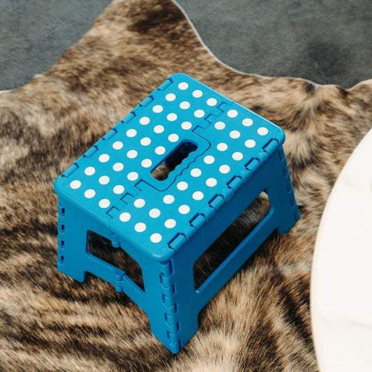 Plastic Folding Stool Portable Chair Outdoor Camping Blue.