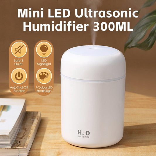 Living Today Mini LED Ultrasonic Humidifier 300ml.