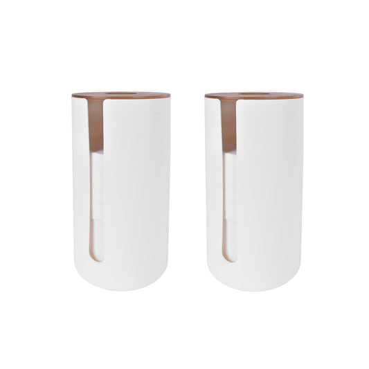 2 Pcs Bamboo Lid Toilet Roll Storage Holder â Clevinger Series, Eco-Friendly Moso Bamboo.