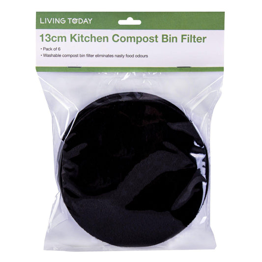 Living Today 6PC Kitchen Compost Bin Filter 13cm.