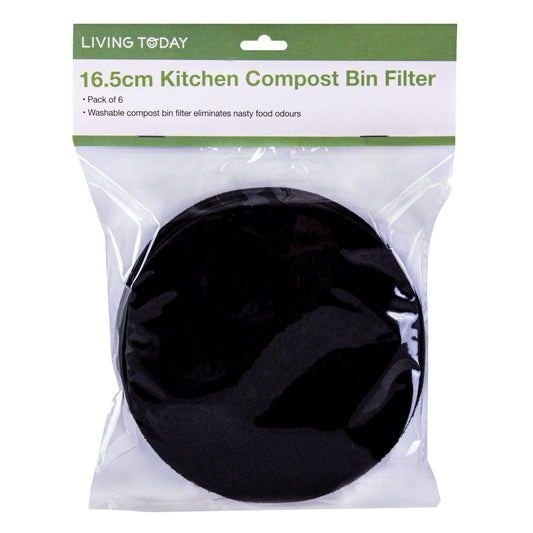 Living Today 6PC Kitchen Compost Bin Filter 16.5cm.