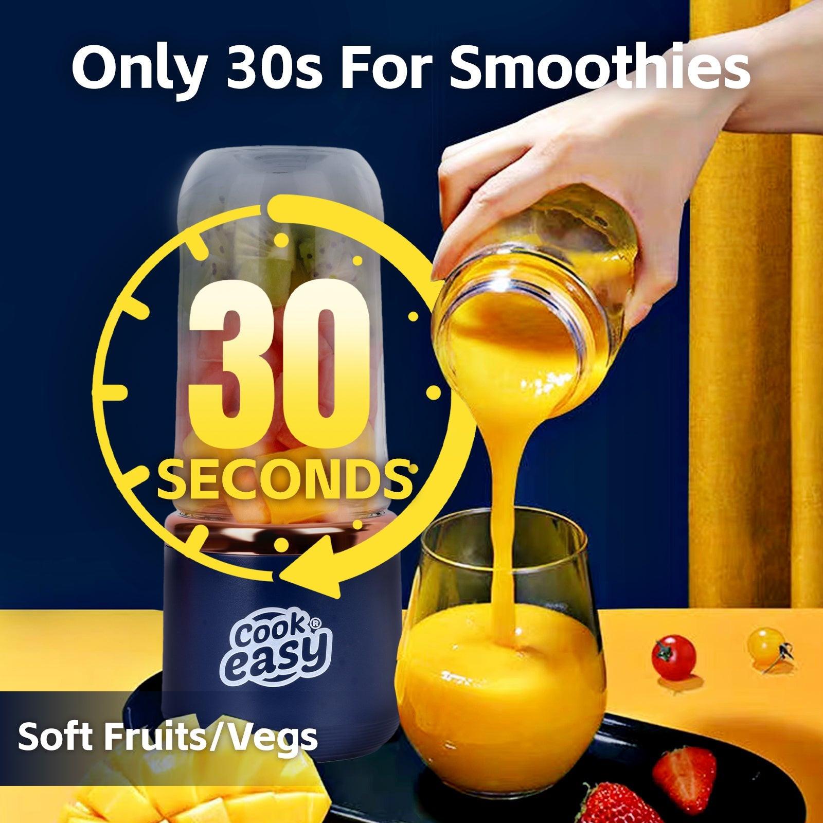 400ml USB-C Rechargeable Portable Juicer with Travel Lid â Personal Blender for Smoothies & Shakes.