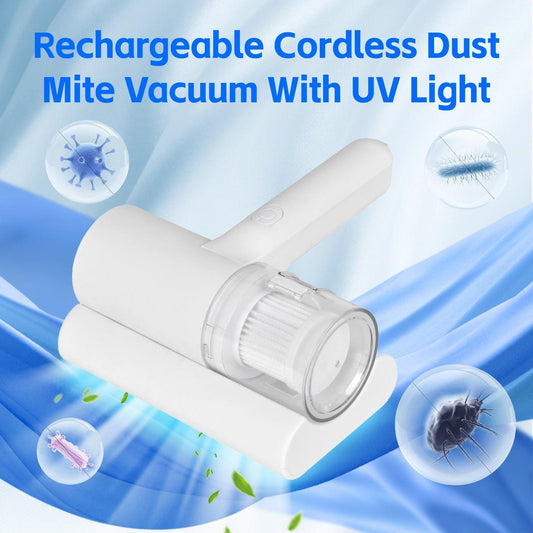 UVâC Cordless Dust Mite Vacuum Handheld Sanitizing Cleaner with 1200â¯mAh Battery.
