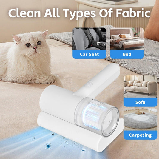 UVâC Cordless Dust Mite Vacuum Handheld Sanitizing Cleaner with 1200â¯mAh Battery.