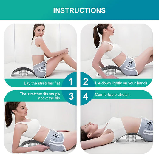 Adjustable Air Lumbar Spine Reliever â Inflatable Back Stretcher with Acupressure & Magnets.