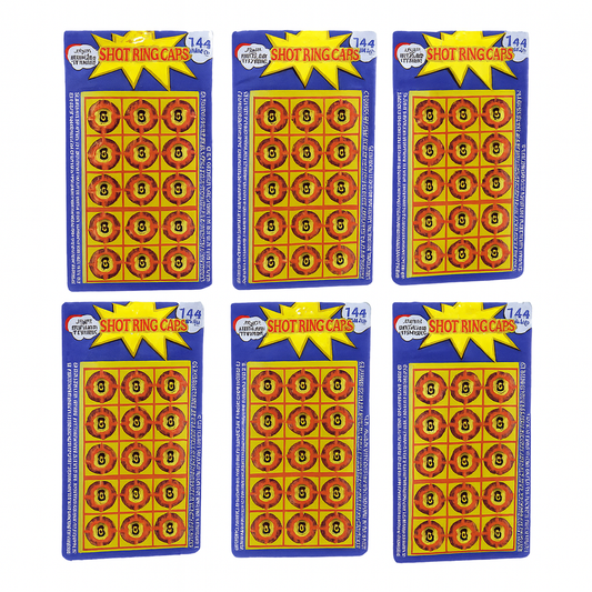 6 Cards of 8-Shot Ring Caps â 144 Shots Each, Total 684 Shots â Toy Gun Cap Refills.