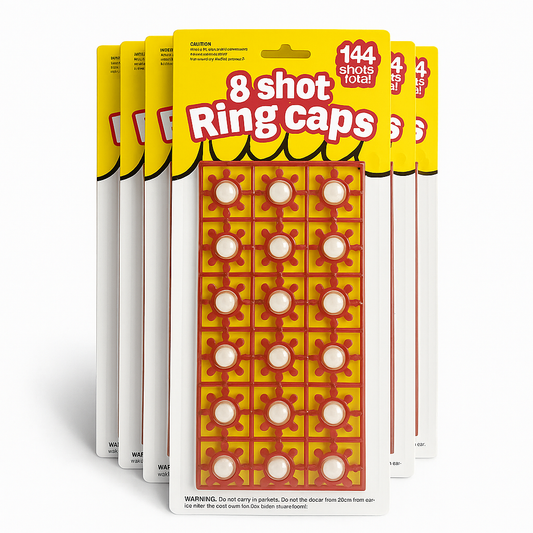 6 Cards of 8-Shot Ring Caps â 144 Shots Each, Total 684 Shots â Toy Gun Cap Refills.
