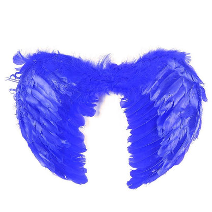 Large feather angel wings assorted colours - Blue