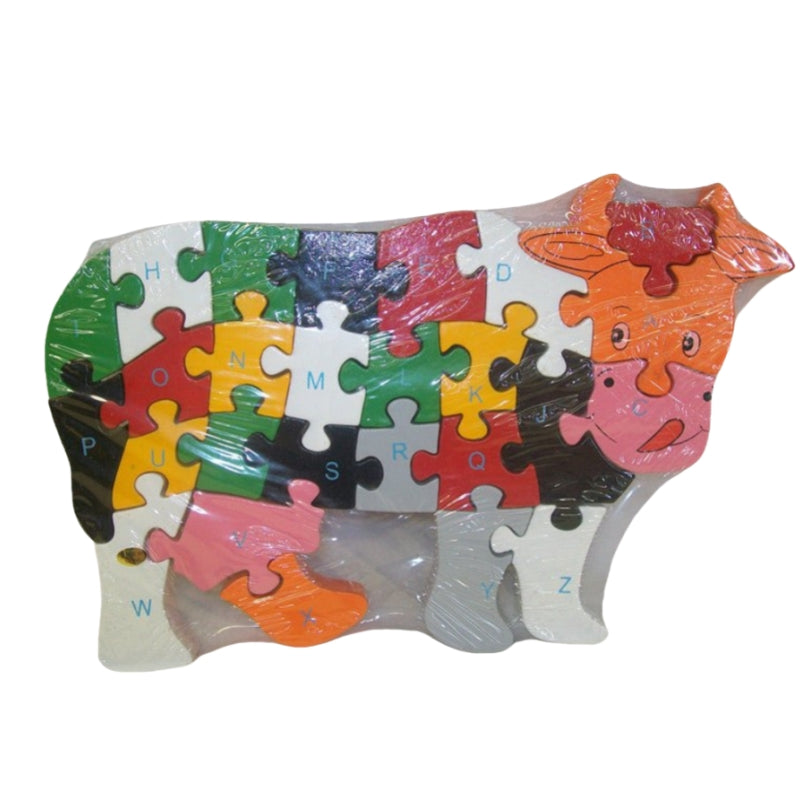 WOODEN ANIMAL PUZZLES ALPHABET AND NUMBER ASSORTED - Owl.