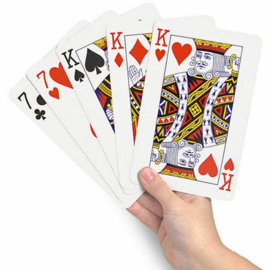 JUMBO PLAYING CARDS Large Deck Card Game Plastic Coated Poker Plating Cards.