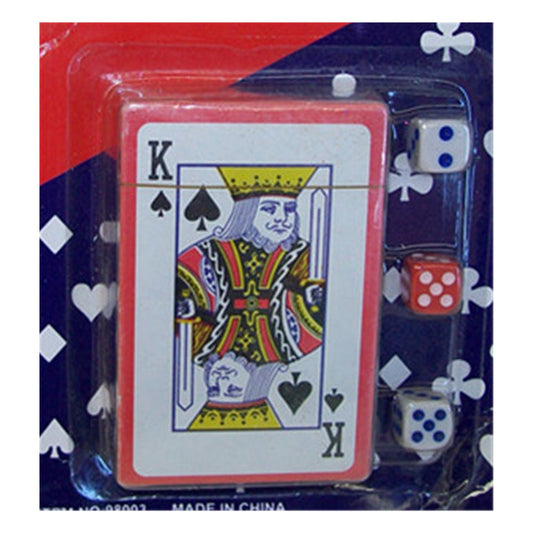 Playing card with 6 Colourful Dices.