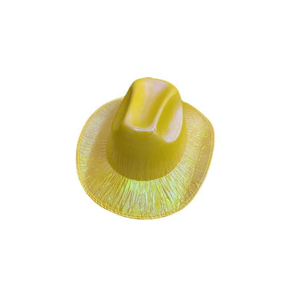 Holographic Cowboy Party Hat (Adult Size) - Green.
