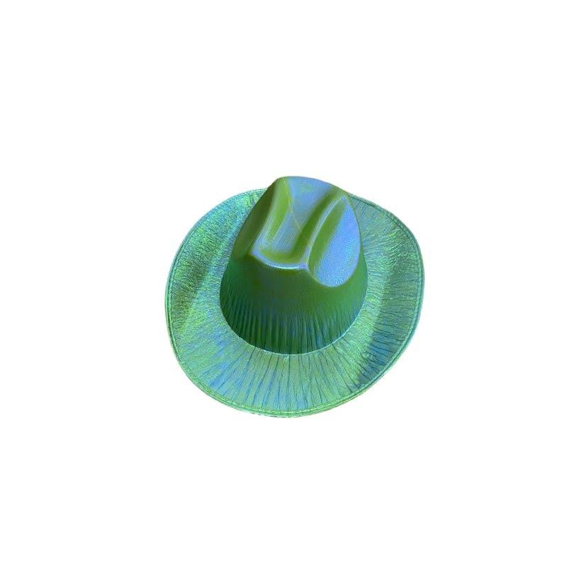 Holographic Cowboy Party Hat (Adult Size) - Rose.