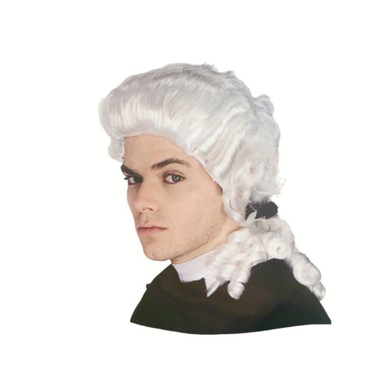 White Judge Wig Colonial Wig Lawyer Dress Costume Halloween Fancy Party wig.