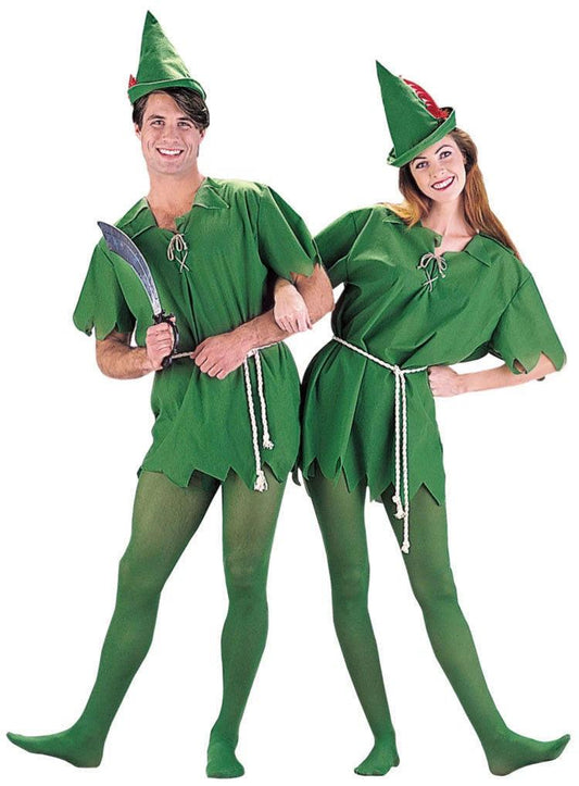 Peter Pan Fancy Dress Up Party Costume Elf Robin Hood Peter Pan Adult Unisex.