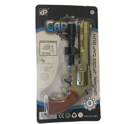 8 shots toy cap gun with 144 free caps - Black.