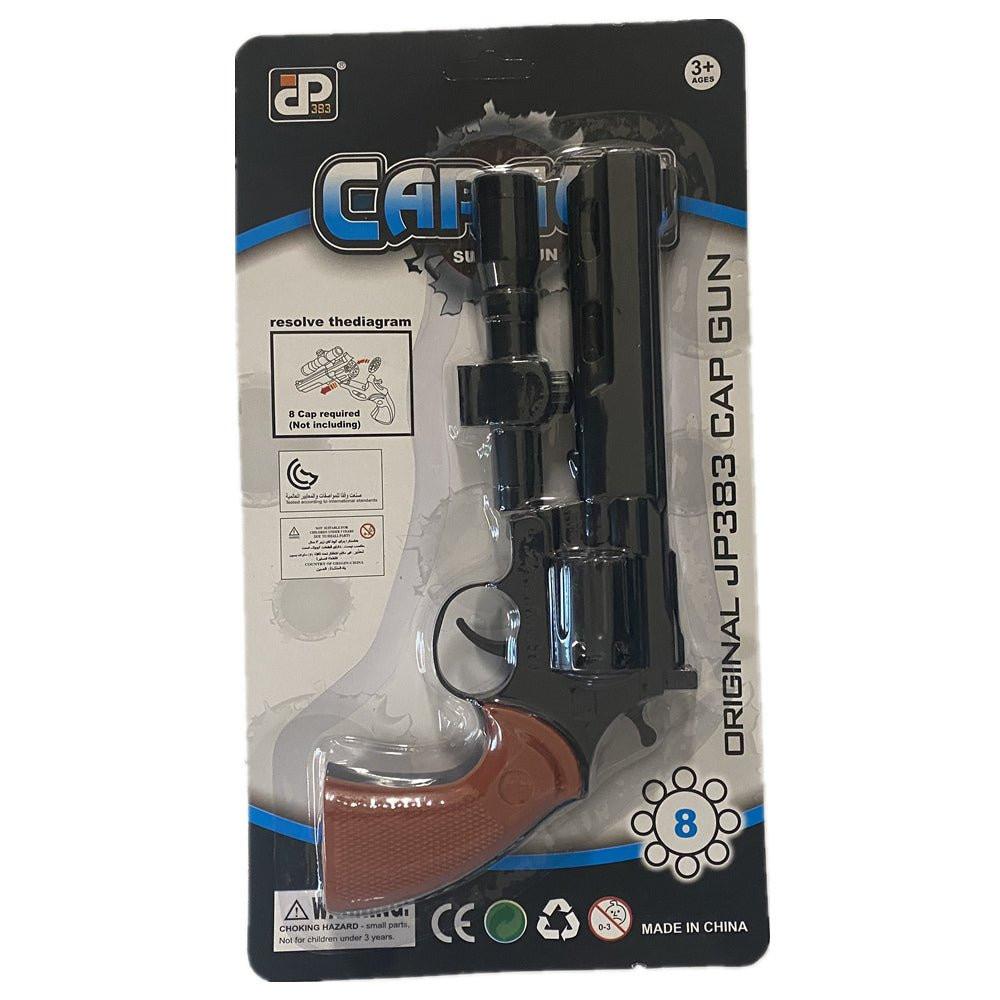 8 shots toy cap gun with 144 free caps - Black.