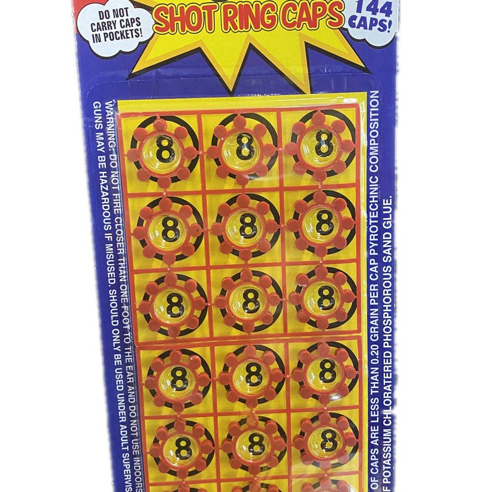8 shots toy cap gun with 144 free caps - Black.