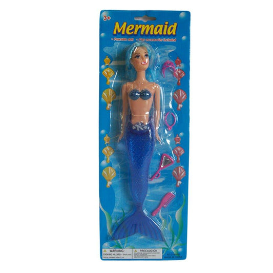 2x Mermaid doll on card - Pink.