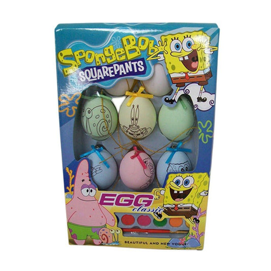 Spongebob square pants decorating egg.