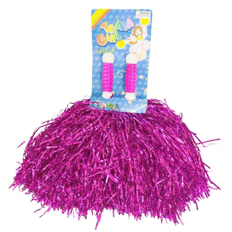 4 Sets/8pcs Metallic Team Girls' Cheerleading Dance Party Dress Pom Poms Pompoms - Gold.