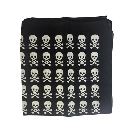 Pirate bandana with skulls.