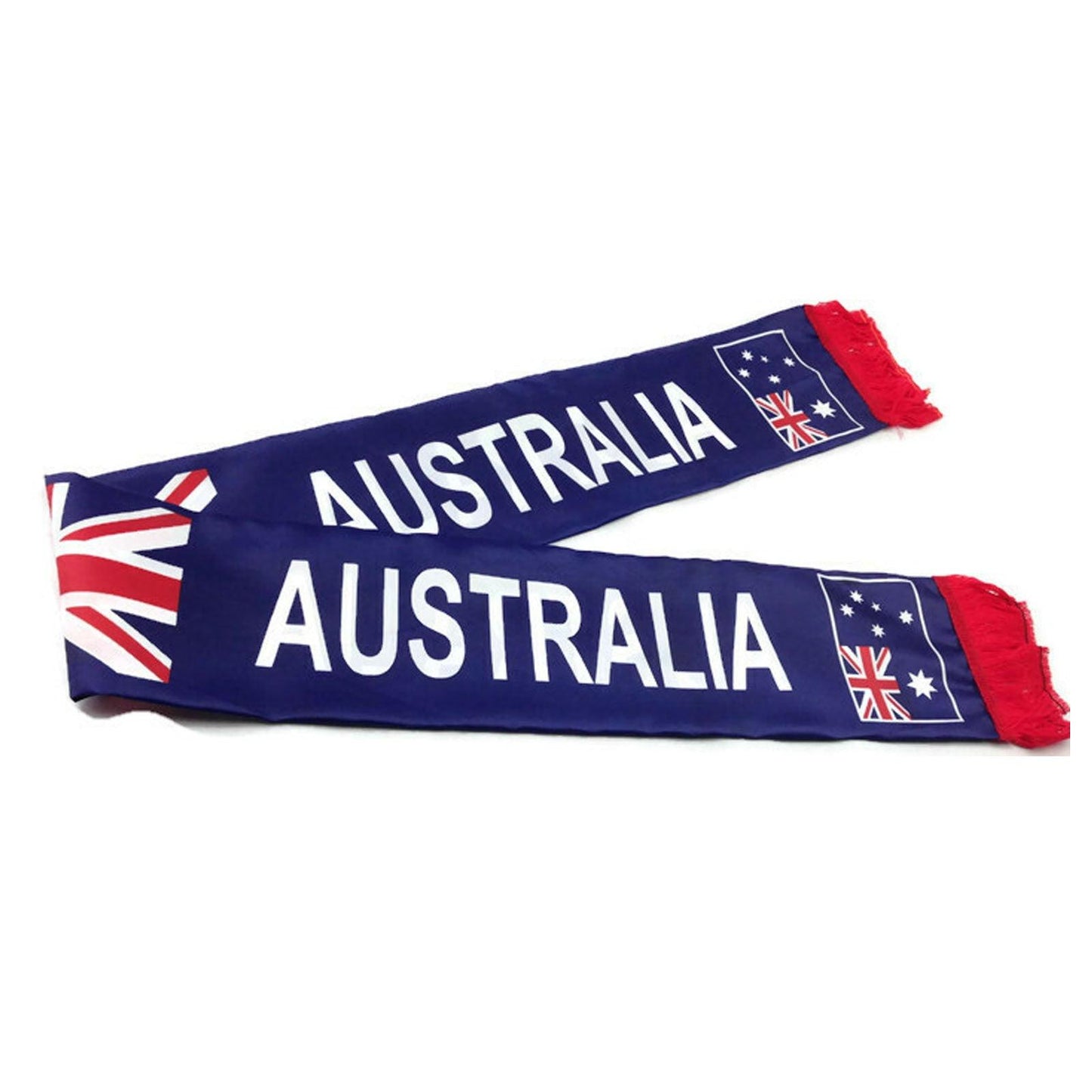 100% POLYESTER Australian National Flag SCARF Australia Day Costume Party Fringe Souvenir.