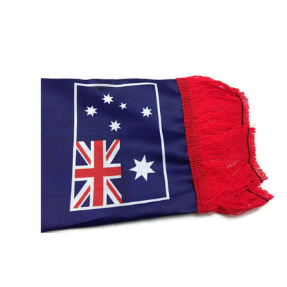 100% POLYESTER Australian National Flag SCARF Australia Day Costume Party Fringe Souvenir.