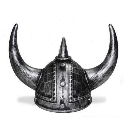 Viking Helmet Medieval Viking Horned Hat Warrior Costume Hat Cosplay-Silver Black.