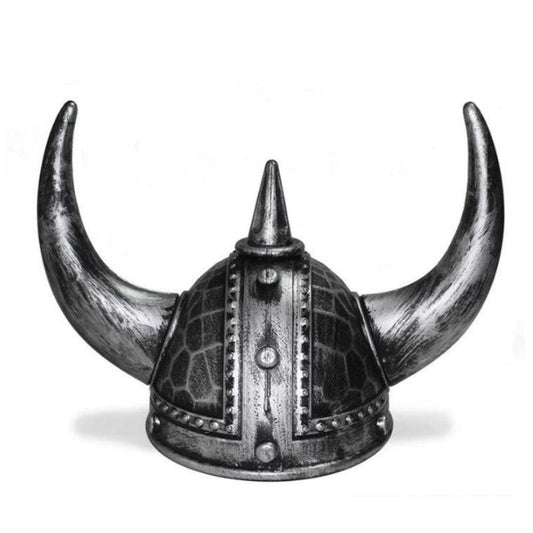 Viking Helmet Medieval Viking Horned Hat Warrior Costume Hat Cosplay-Silver Black.