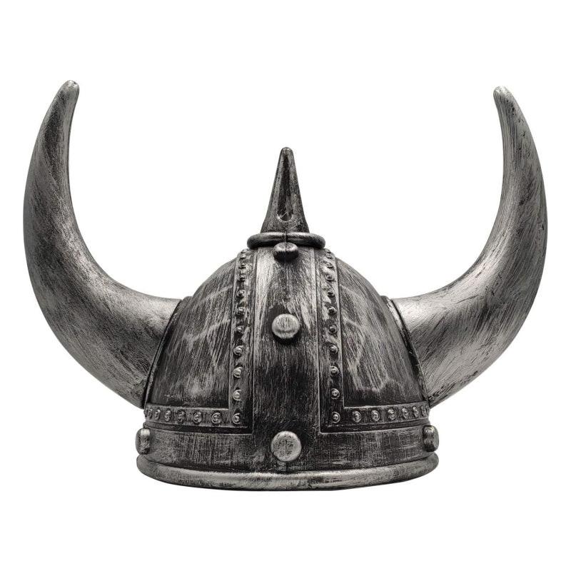 Viking Helmet Medieval Viking Horned Hat Warrior Costume Hat Cosplay-Silver Black.