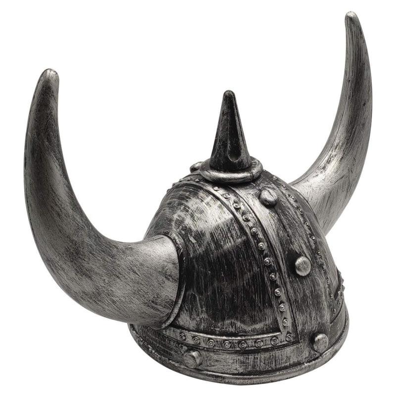 Viking Helmet Medieval Viking Horned Hat Warrior Costume Hat Cosplay-Silver Black.