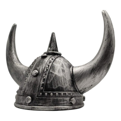 Viking Helmet Medieval Viking Horned Hat Warrior Costume Hat Cosplay-Silver Black.