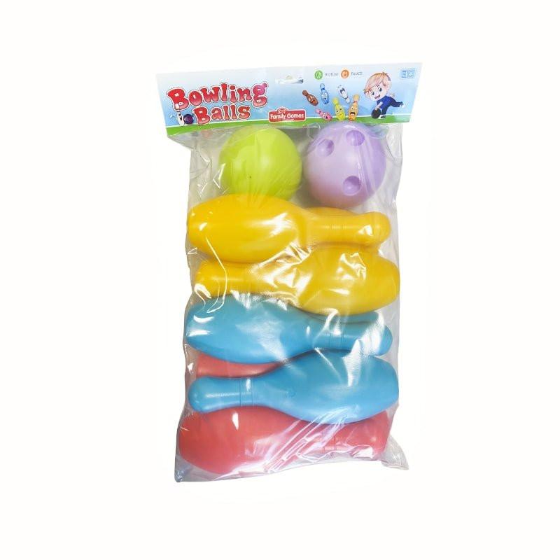 Toy bowling play set.