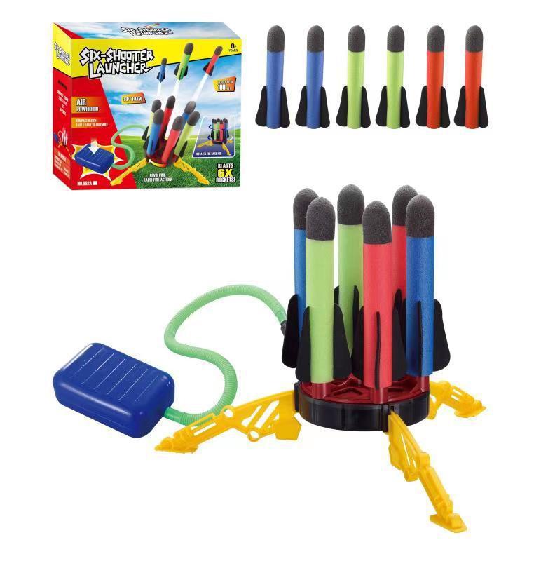 Air Power Foam Rocket Shoot Up Stomp Launcher Kids Outdoor Activities Toys.
