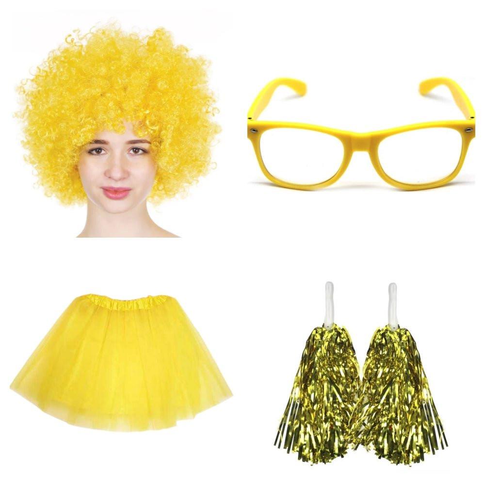 School house carnival colour celebrates kit Wig Glasses Tutus and Pom Poms - Green.