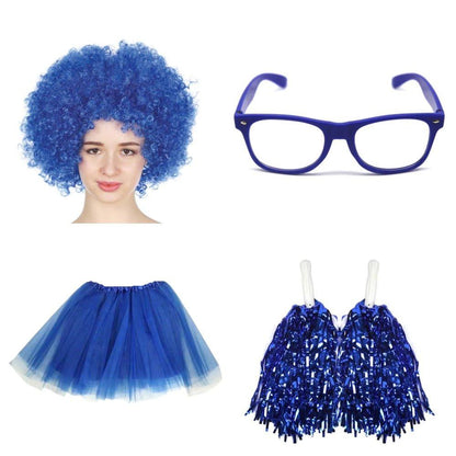 School house carnival colour celebrates kit Wig Glasses Tutus and Pom Poms - Green.