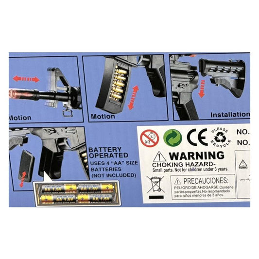 Electric Toy Machine Gun â Battery Operated with Flashing Lights, Sound & Infrared Ray â Pretend Play Gun with Scope & Spinning Barrel â Ages 8+.