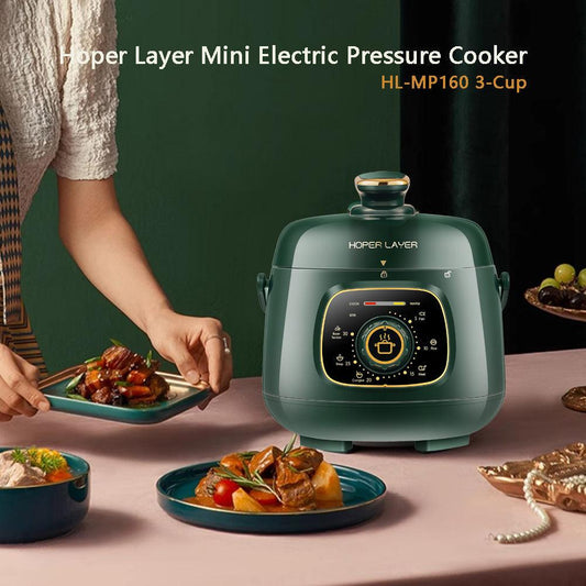 Hoper Layer Mini Electric Pressure Cooker â HL-MP160 3-Cup Small Rice Cooker.