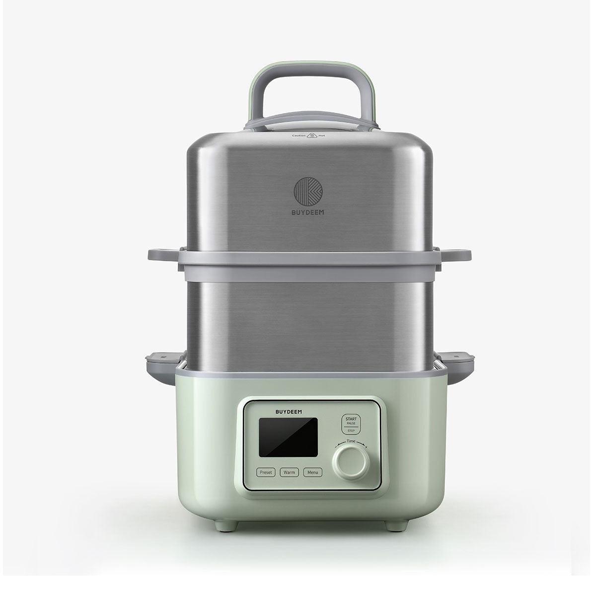 BUYDEEM Double Tier 10L Electric One Touch Digital Multifunctional Food Steamer.