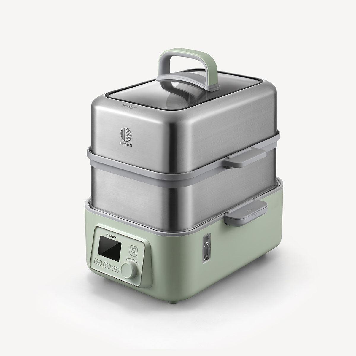 BUYDEEM Double Tier 10L Electric One Touch Digital Multifunctional Food Steamer.