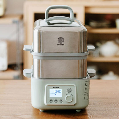 BUYDEEM Double Tier 10L Electric One Touch Digital Multifunctional Food Steamer.